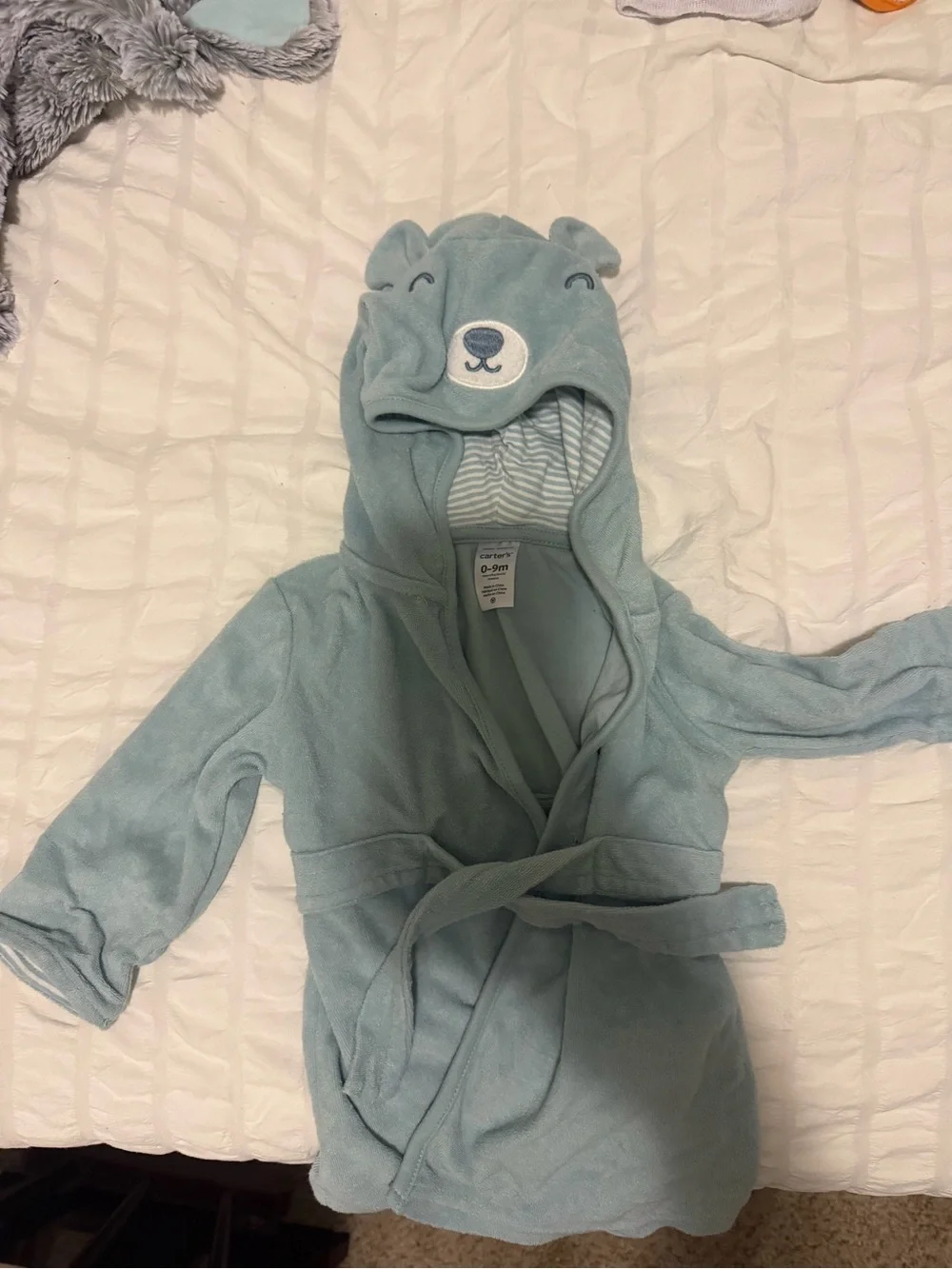 Carter's Light Blue Bear 0-9 Month Baby Robe